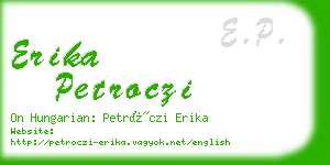erika petroczi business card